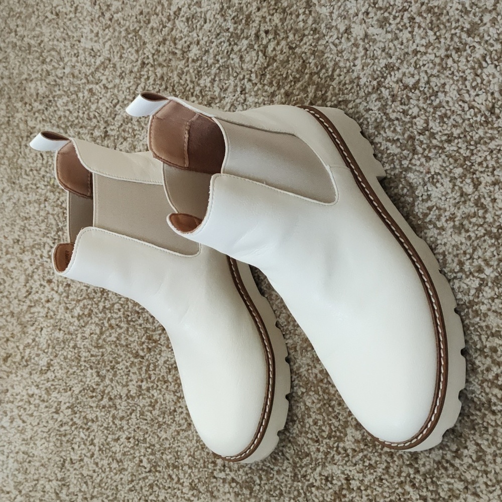 White ankle boots